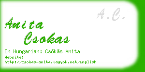 anita csokas business card
